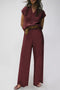 Knitted V Neck Sweater and Casual Pants Set